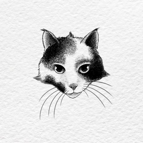 Flash tatouage chat