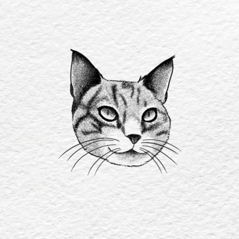Flash tatouage chat