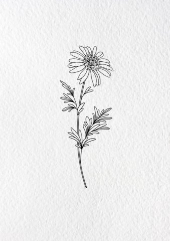 Flash tatouage floral marguerite